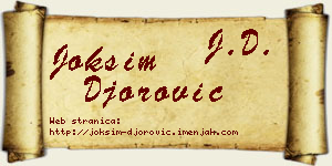 Joksim Đorović vizit kartica